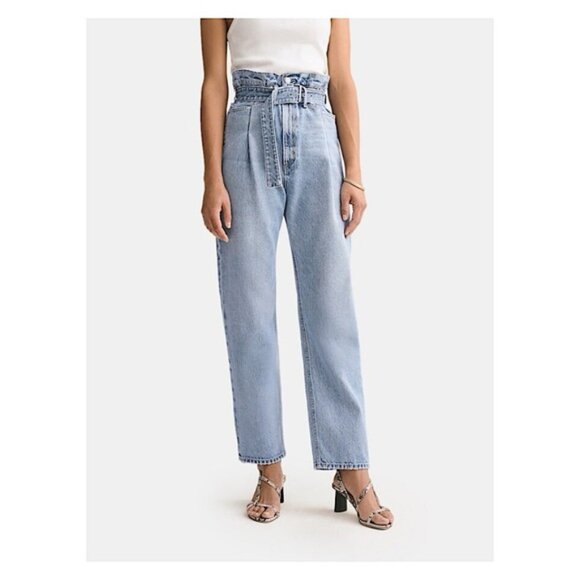 AGOLDE Reworked 90’s Belted Paper Bag Jeans - Picture 1 of 7